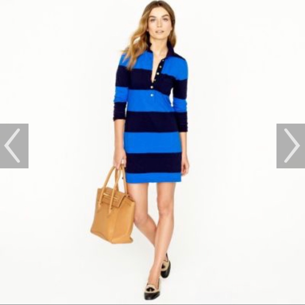 J Crew Rugby Blue stripe dress Size L